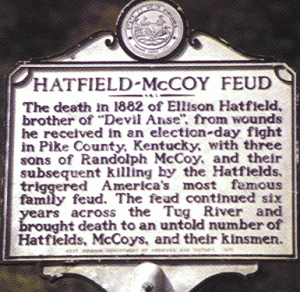 hatfield and mccoy feud plaque