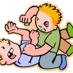 two boys fighting