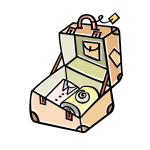 graphic of open suitcase