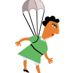graphic of woman with parachute