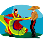 graphic of mexican woman and man dancing