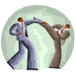 graphic of two guys in suits fighting