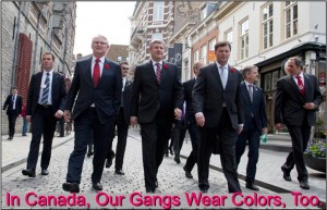 prime minister Steven Harper and other Canadian politicians in gang