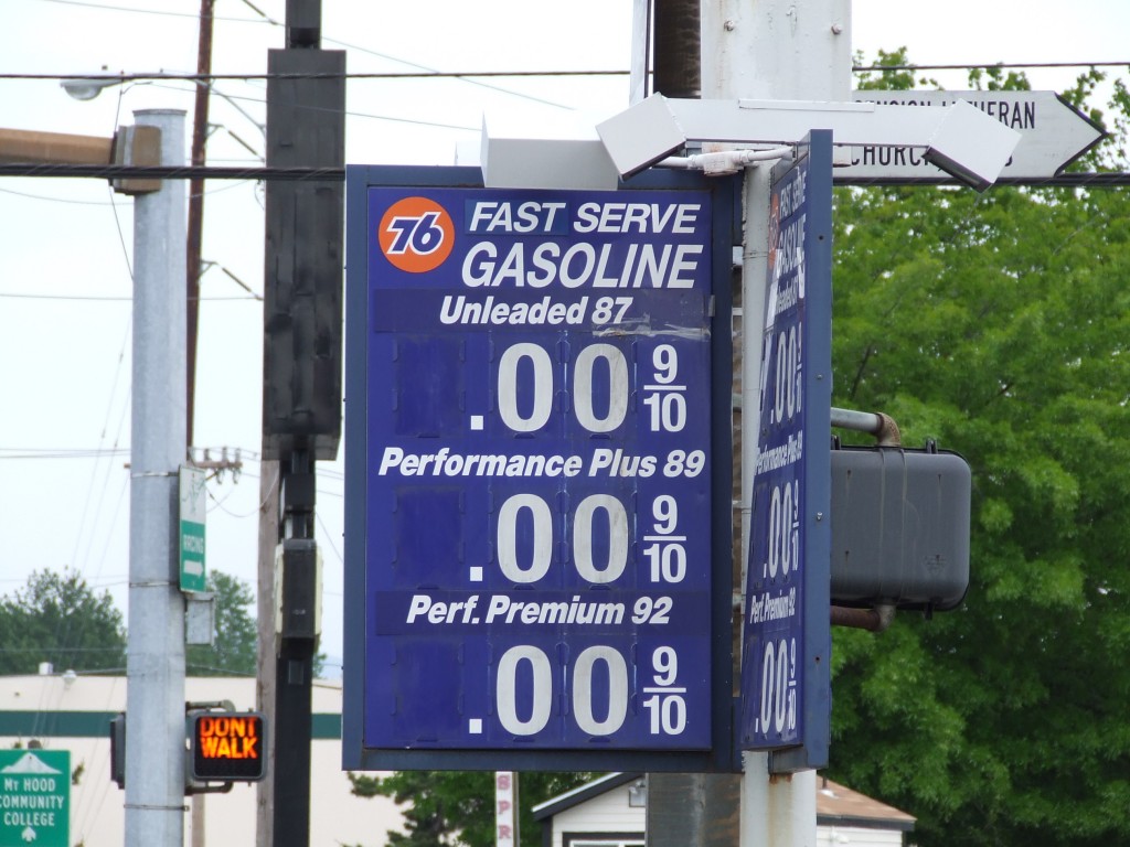 gas sign listing zero prices