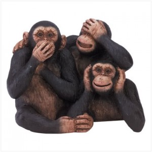 three monkeys covering their eyes, ears and mouth