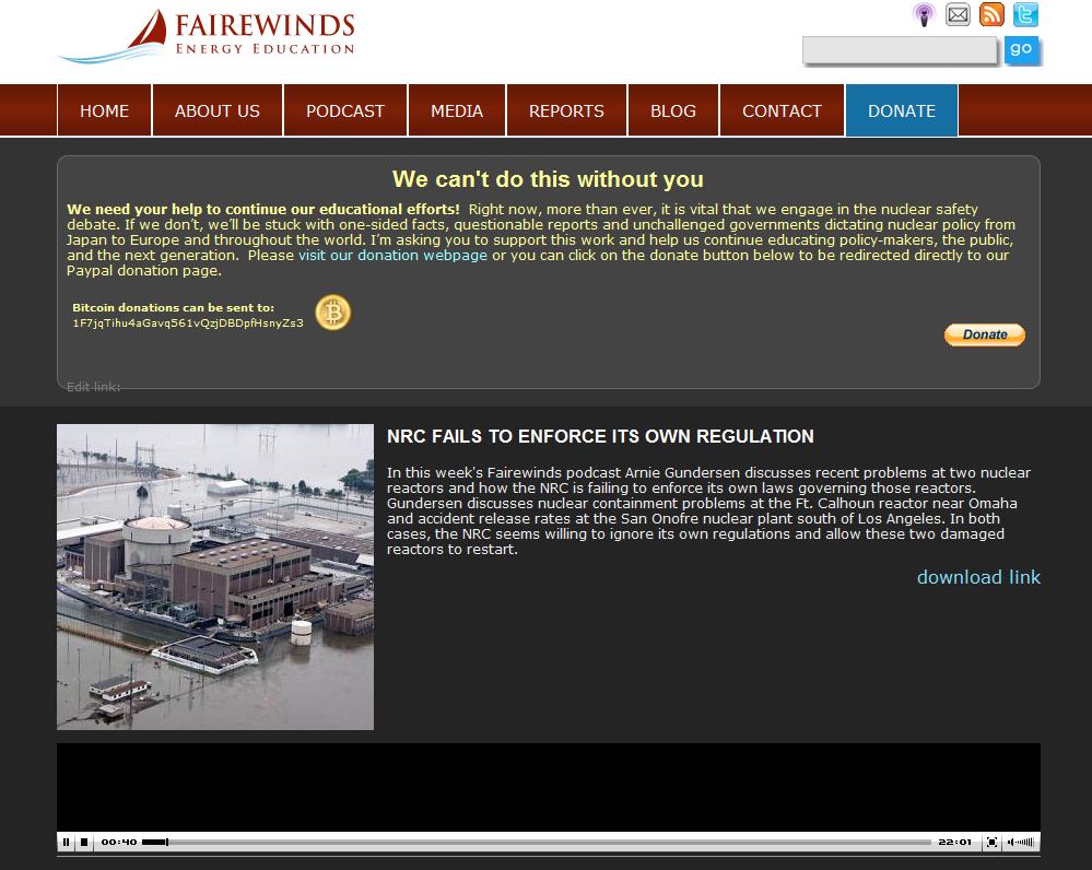 fairewinds energy podcast screenshot